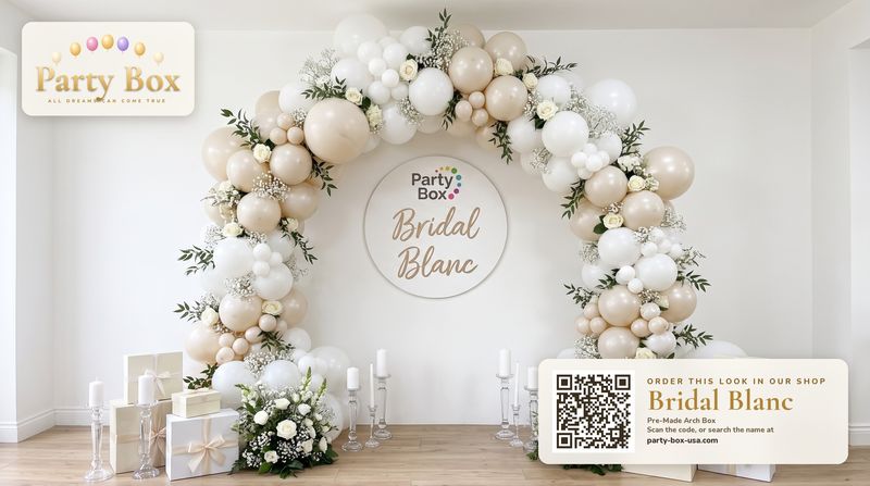 Bridal Blanc all-white and pearl balloon arch